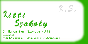 kitti szokoly business card